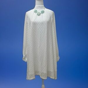 BBX LEPHSNT Swiss Dot Flowy Chiffon Casual Mini Dress S